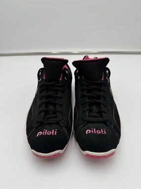 Piloti Prototipo Driving Shoes Black Pink Leather Suede Womens US 7.5